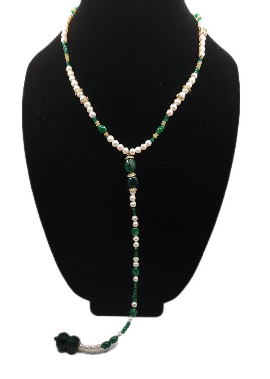 Emerald and Pearl Necklace